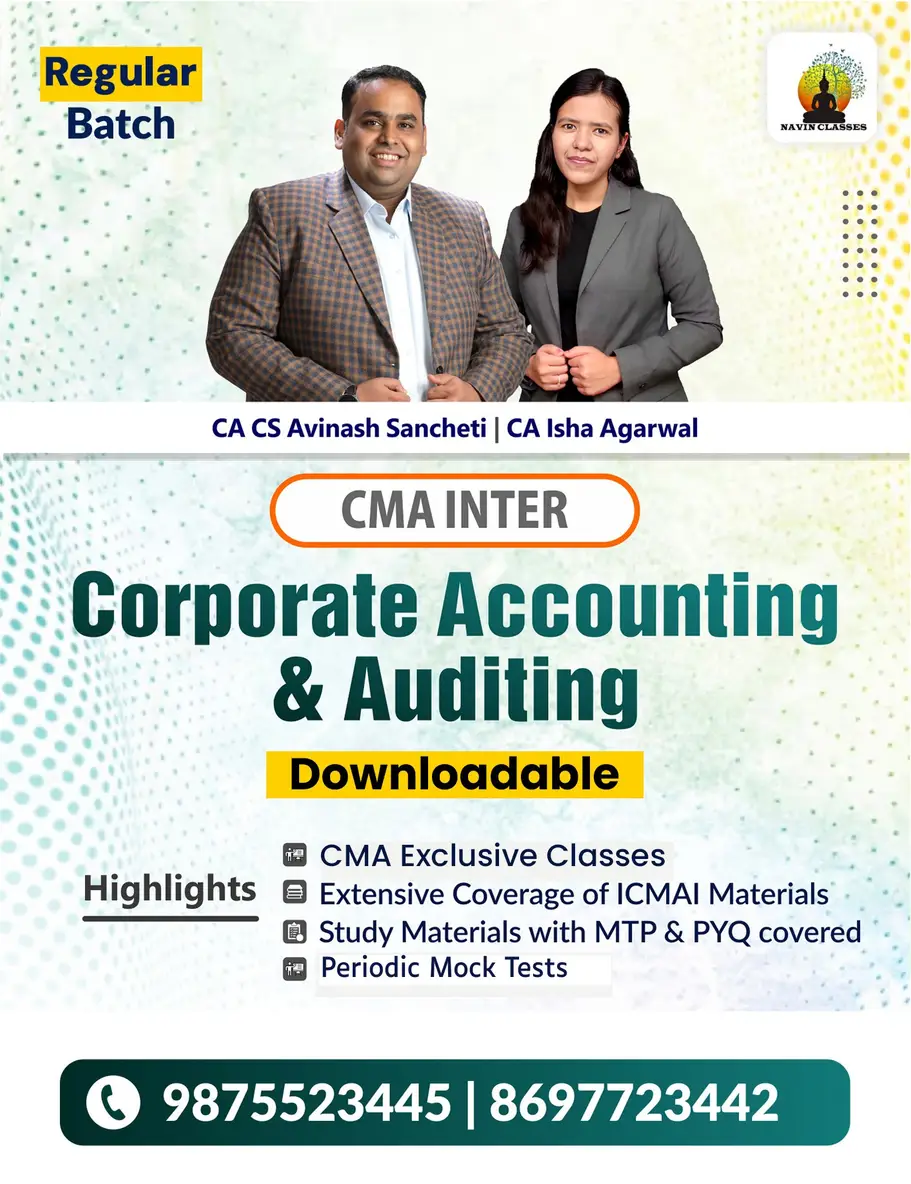 CMA Inter Corporate Accounting & Auditing - Regular Batch - Image 1