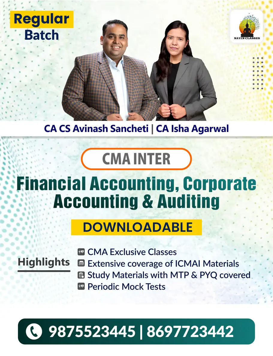 CMA Inter Financial Accounting, Corporate Accounting & Auditing - Image 1