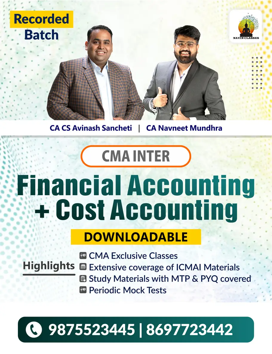 CMA Inter Financial Accounting + Cost Accounting - Regular Batch - Image 1