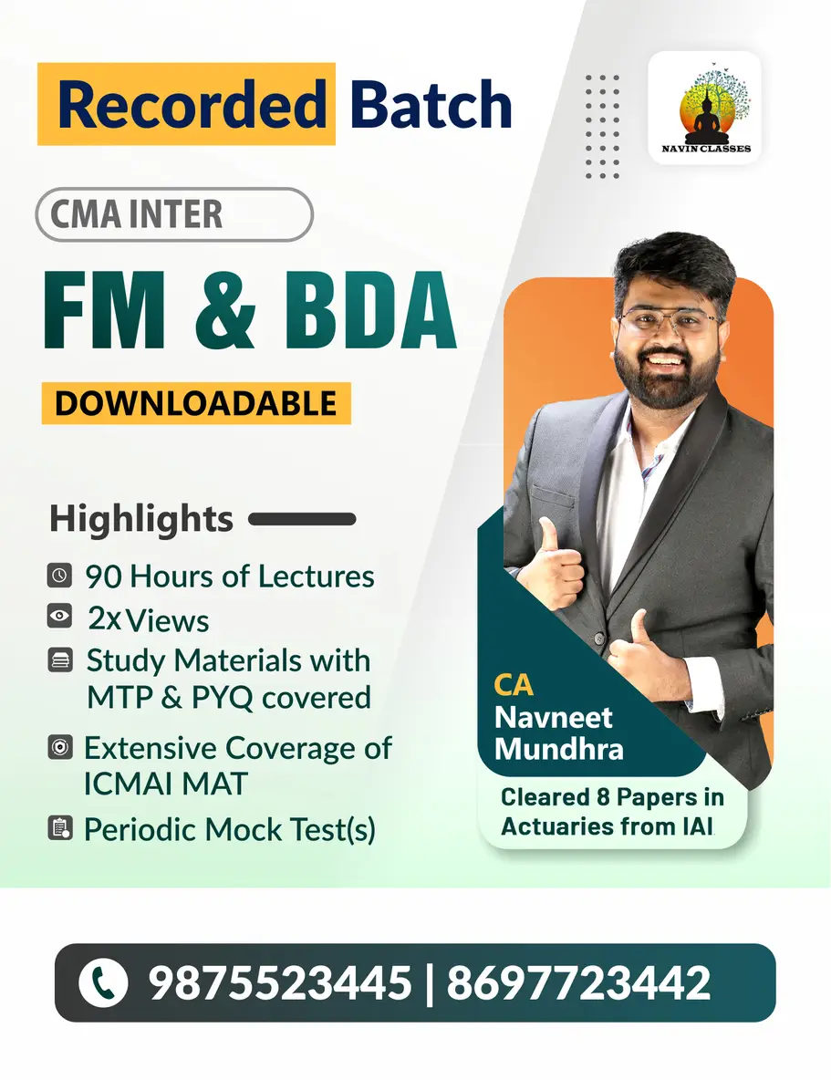 CMA Inter FM & BDA (N.M.) - Regular Batch - Image 1