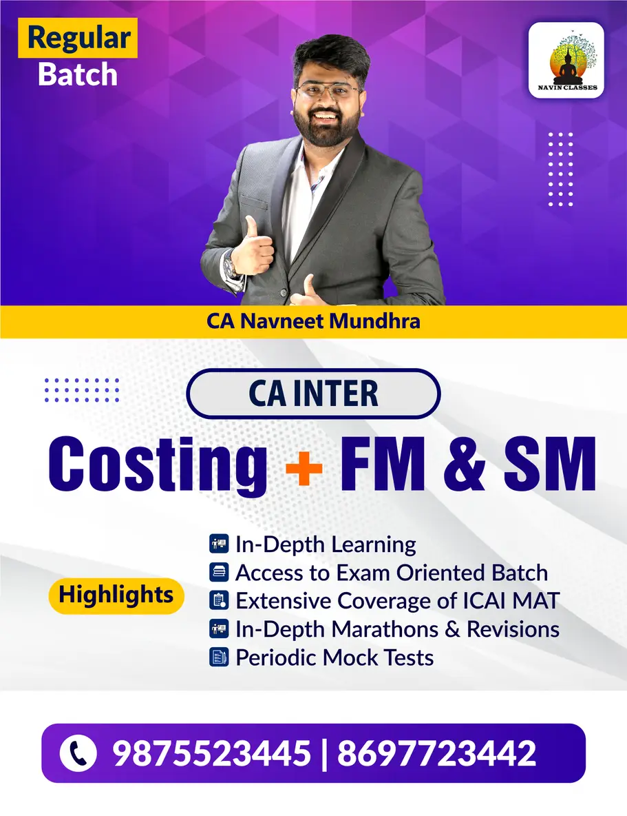 CA Inter Costing + FM & SM - Regular Batch - Image 1