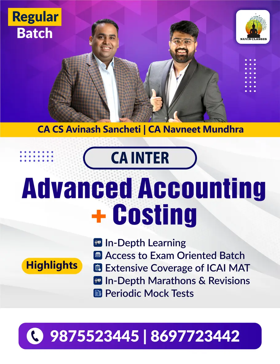 CA Inter Advanced Accounting + Costing - Regular Batch - Image 1