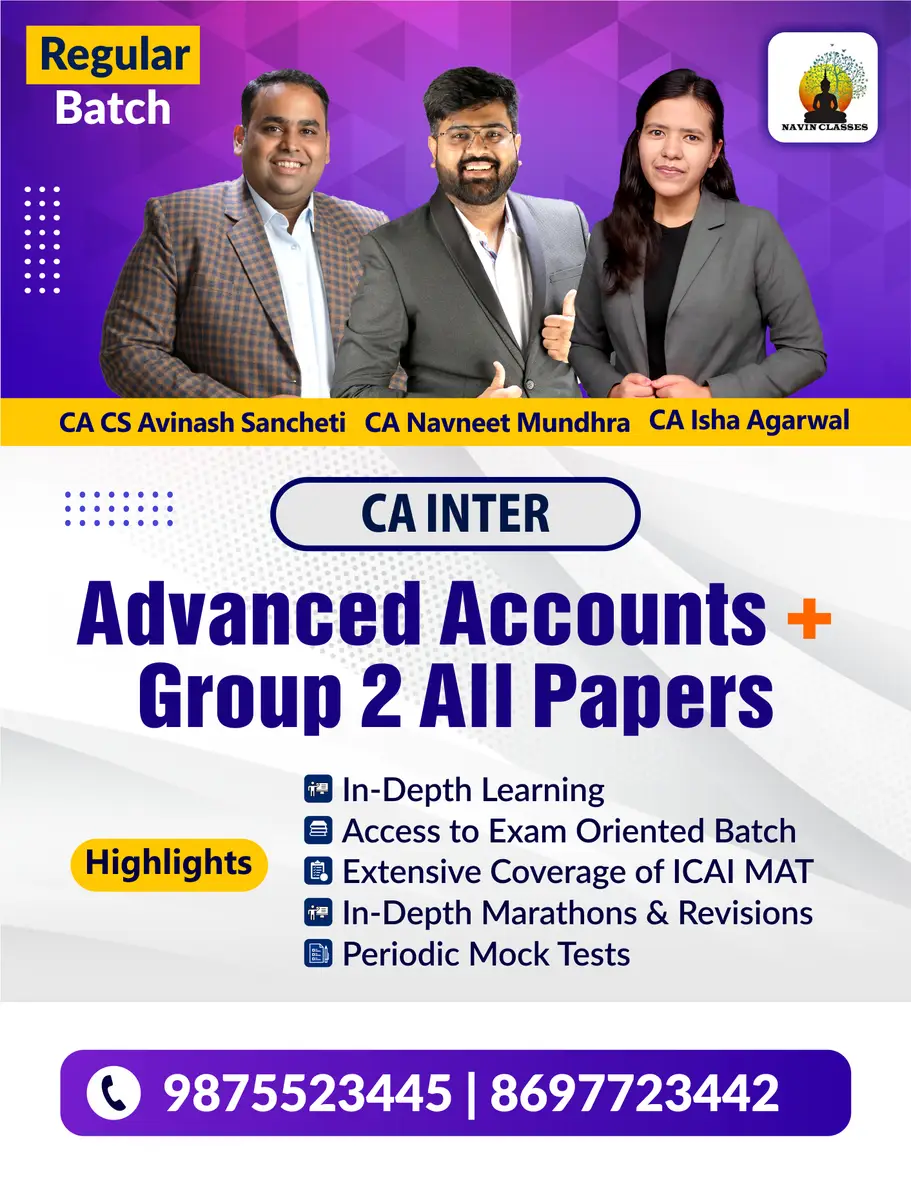 CA Inter Advanced Accounts + Group 2 All Papers - Regular Batch - Image 1