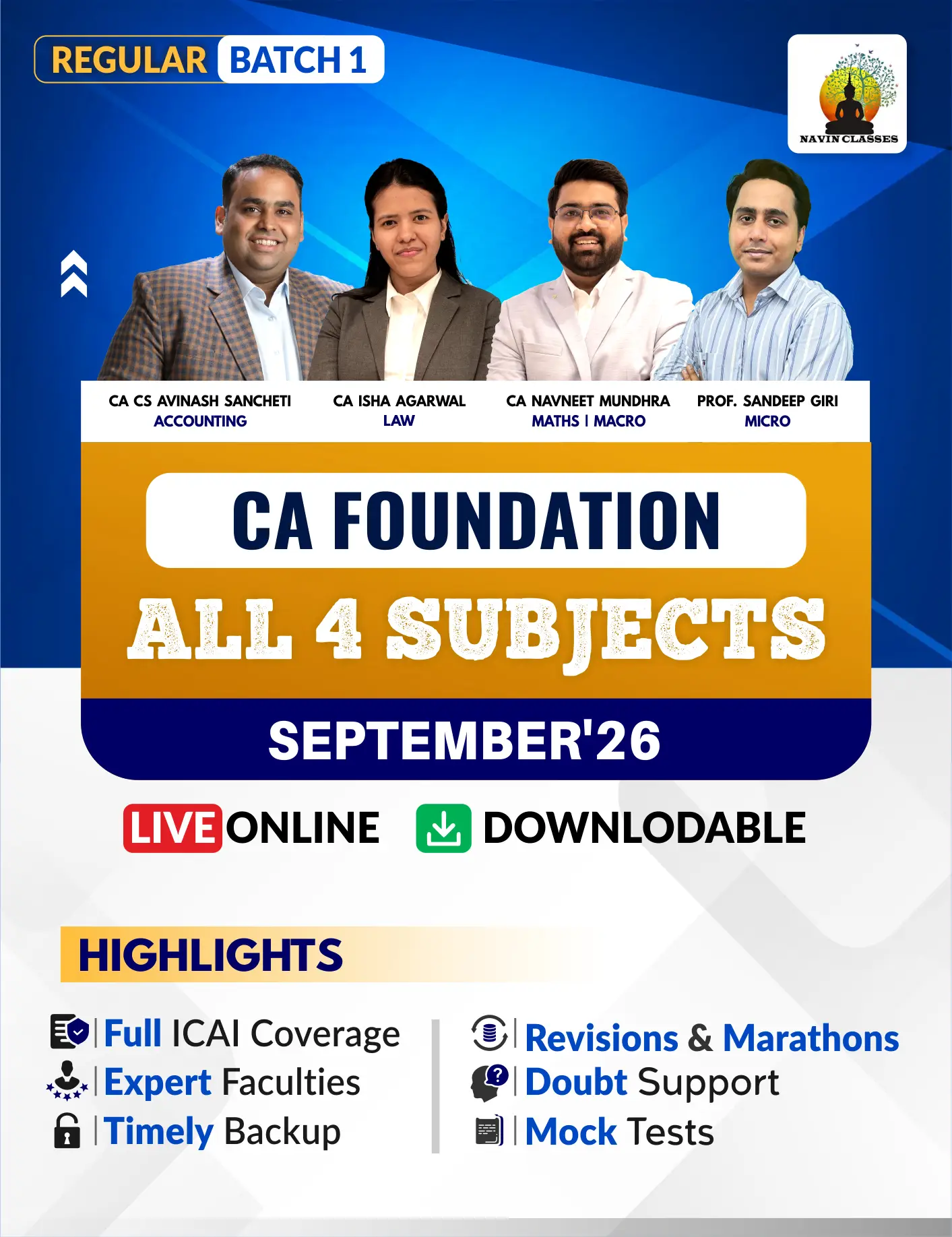 CA Foundation All 4 Subjects - Regular Course (Batch 01) - Image 1
