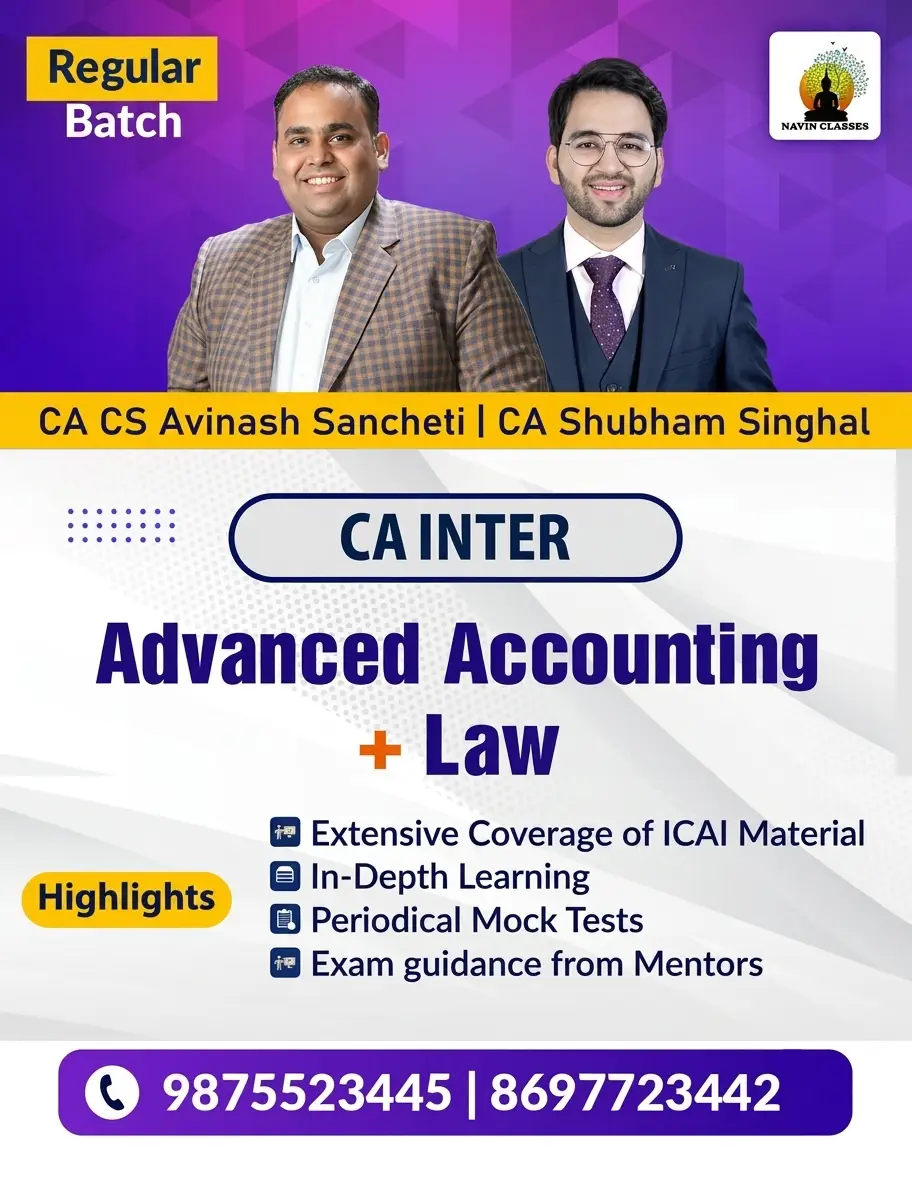 CA Inter Advanced Accounting + Law (S.S)- Regular Batch - Image 1