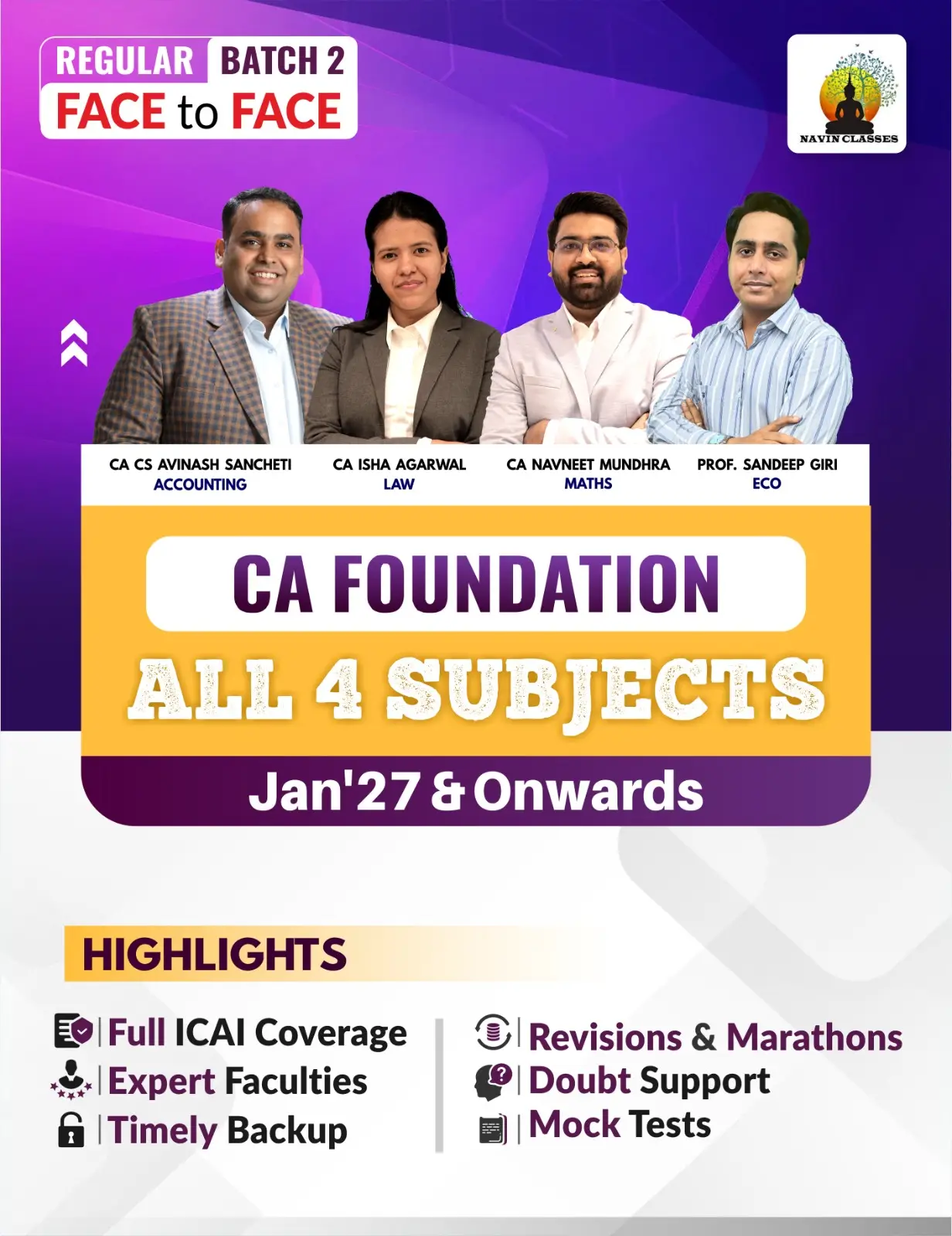 CA Foundation All 4 Subjects - Face to Face Course (Batch 02) - Image 1