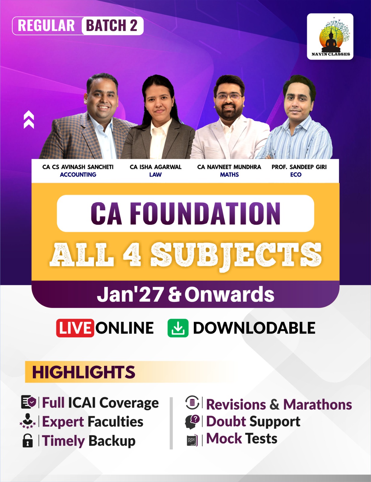 CA Foundation All 4 Subjects - Regular Course (Batch 02) - Image 1